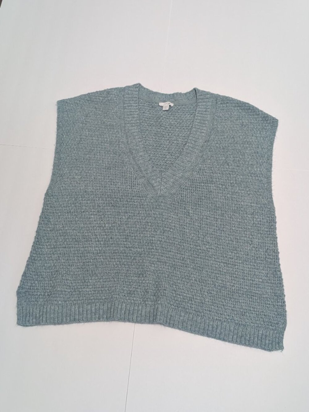 J Jill Women's Sweater Vest Petite XL Blue Spruce V Neck Knit Sleeveless - Picture 2 of 11